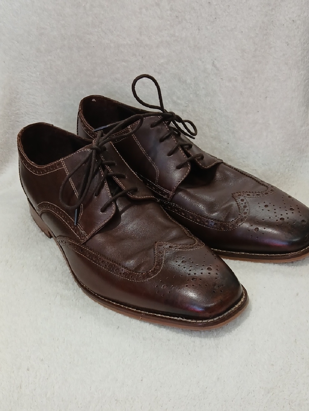 Mens Florsheim Castellano Brown Brogue Lace-Up Wing Tip Shoes Sz 13D